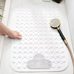 tapis bain antidérapant gris texturé drainage nuage minimaliste adhésif ventouses
