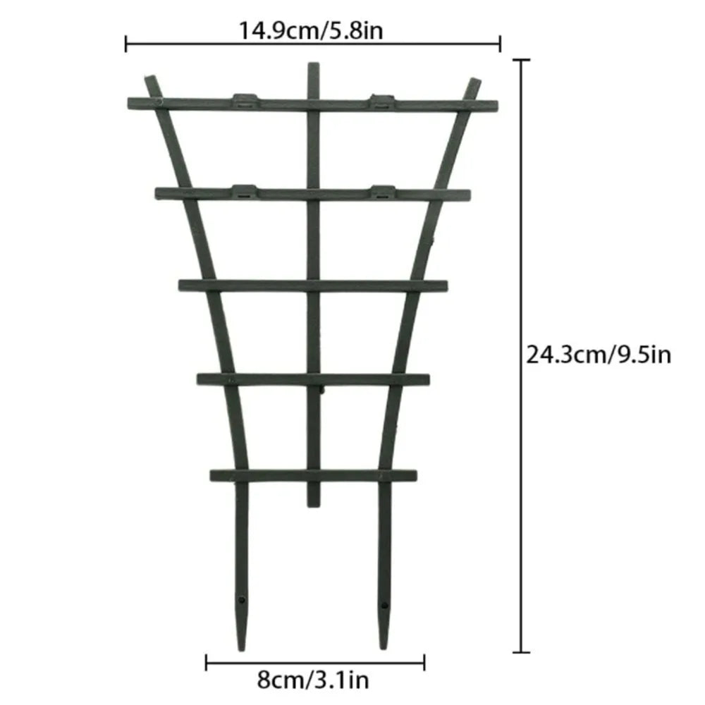 support plante treillis noir quadrillage rustique minimaliste piquets pointus pot fleur légumeintérieurextérieur