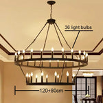 lustre industriel rustique pendentif noir cercles concentriques lumière moderne 4000K 3000K 6000K