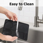 tapis protection machine silicone noir moderne antidérapant respectueux environnement 54.5x38.5cm