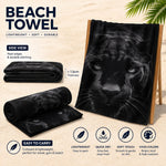 serviette plage imprimé jaguar noir moderne grande taille absorption rapide polyester haute qualité