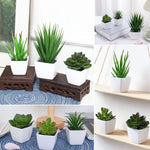 plantes artificielles bonsaï vert rose clair feuilles pointues fleurs simples moderne minimaliste pots carrés