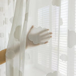 rideau tulle nuages blancs imprimés moderne transparent chambre enfant maisonhôtelcafébureau polyester