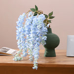 guirlande artificielle fleurs rouge orange bleu rose moderne extérieur accrochée decoration maison jardin mariage
