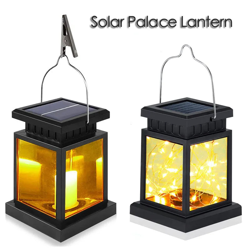lanterne solaire moderne transparente lumières led clips autoinstallationextérieur décoration jardin