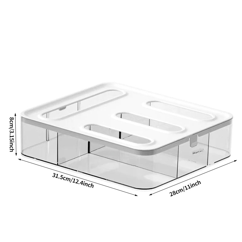 organisateur sacs transparent moderne réutilisable abs fixé mur blanc 26x21.5x6.5cm