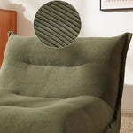 fauteuil inclinable vert olive corduroy moderne coussin d'appoint dimension 89x94x69 cm