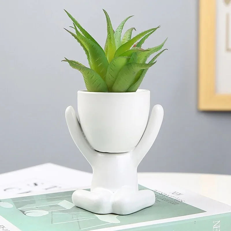 cache pot céramique contemporain noir pots fleurs succulentes drainage maison
