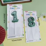 bougies chiffres vert dents crocodile sans flamme anniversaire décoration tringle numéros