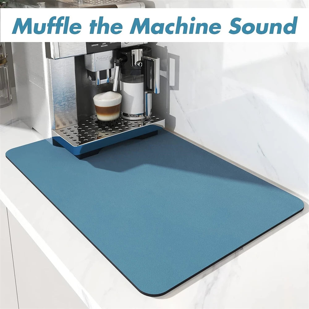 tapis cuisine absorbant motif marbre noir doré séchage vaisselle salle bain