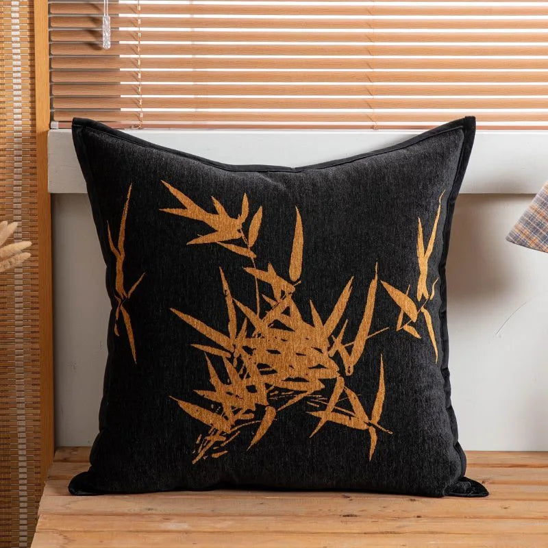 coussin bohème léopard géométrique marron noir blanc décoratif moderne élégant 45x45cm amovible lavable