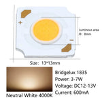 LED BridgeLux 1835 7W 12V 600mA blanc chaud neutre froid carré moderne 360 840LM
