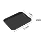 plateau service rectangulaire noir texturé bord arrondi moderne respectueux environnement utilisation diverses tailles