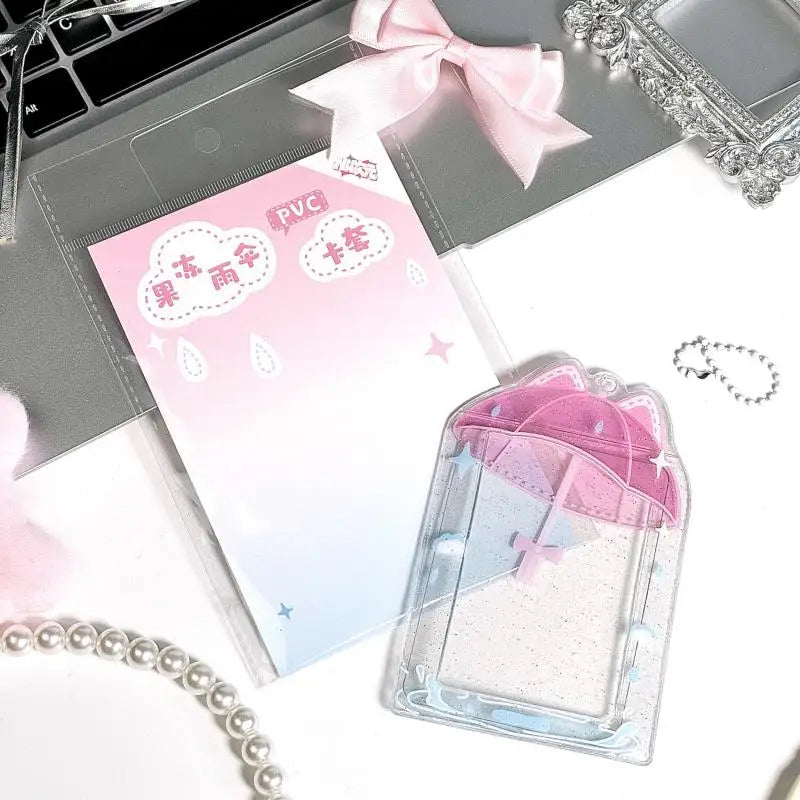 porte cartes transparent kawaii motifs animés couleurs vives chaines mignon personnages variés