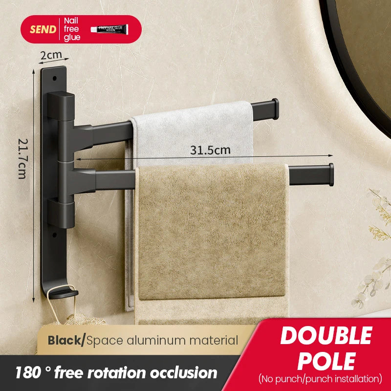 porte serviettes mural pliable gris moderne fixations vis serviettes