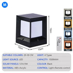 lampe solaire led moderne ip65 étanche télécommande noir blanc abs