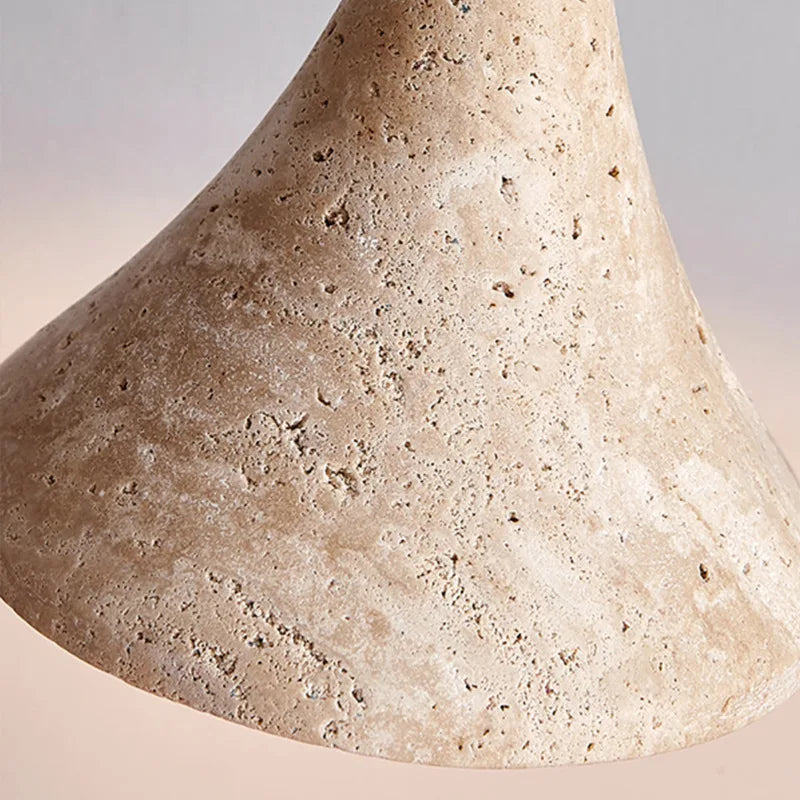 suspension lumineuse moderne pierre beige clair texture granulée opacité câble noir led 90 260v
