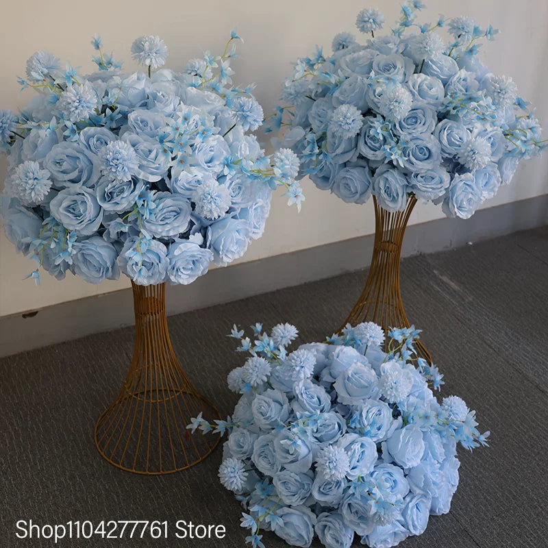 bouquet artificiel moderne roses bleu clair fleurs artificielles mariage décoration événementextérieur