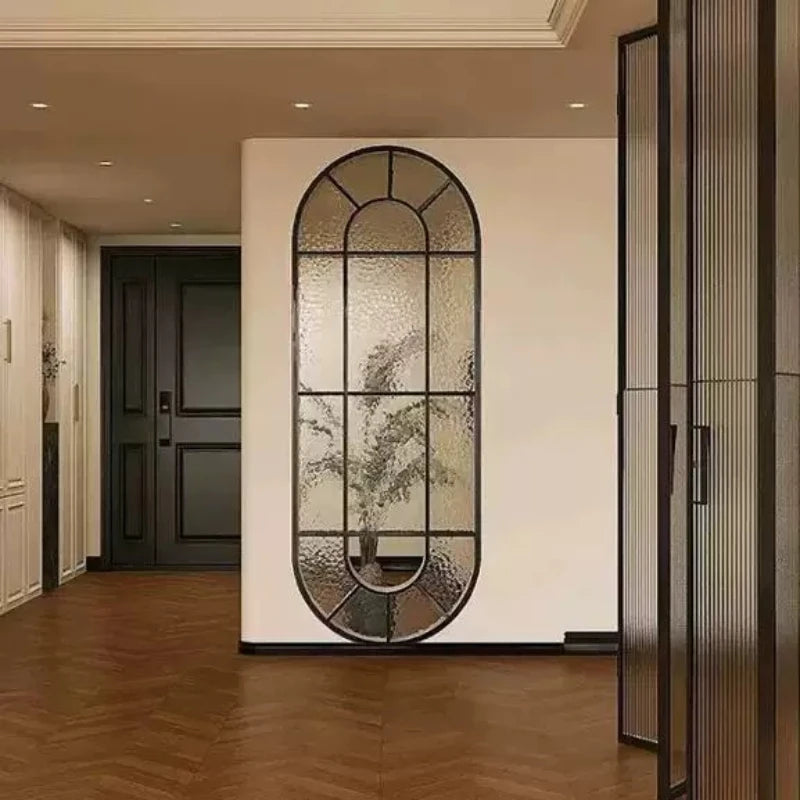 miroir mural panneau décoratif verre mat géométrique noir blanc classique moderne chambre coucherDecorationMurale