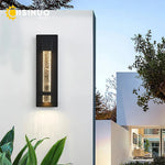 lampe murale moderne cristal bulle aluminium anti rouille extérieure noir argenté led ip65 garage