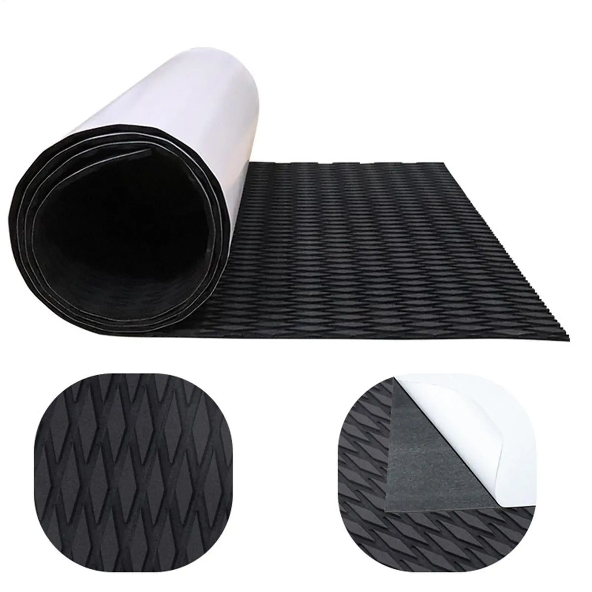 tapis antidérapant eva texturé losange noir orange bleu adhésif surf bateau camping car
