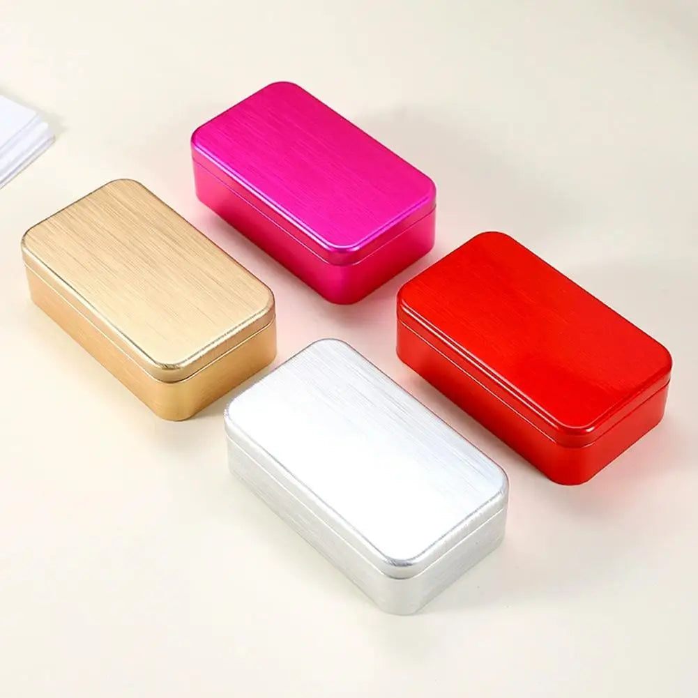 boîte bonbons rectangulaire moderne réutilisable opaque couleur doré rouge rose thé vert organiser nourriture