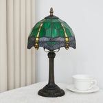lampe table tiffany vert jaune libellules résine opaquité interrupteur câble électrique 110 240v 249
