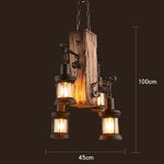 suspension lumineuse bois naturel ampoule filament industriel rustique verre translucide