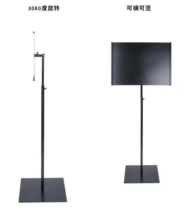 support affiche moderne réglable noir argenté doré blanc menu rectangle métal adaptable affichage publicitaire