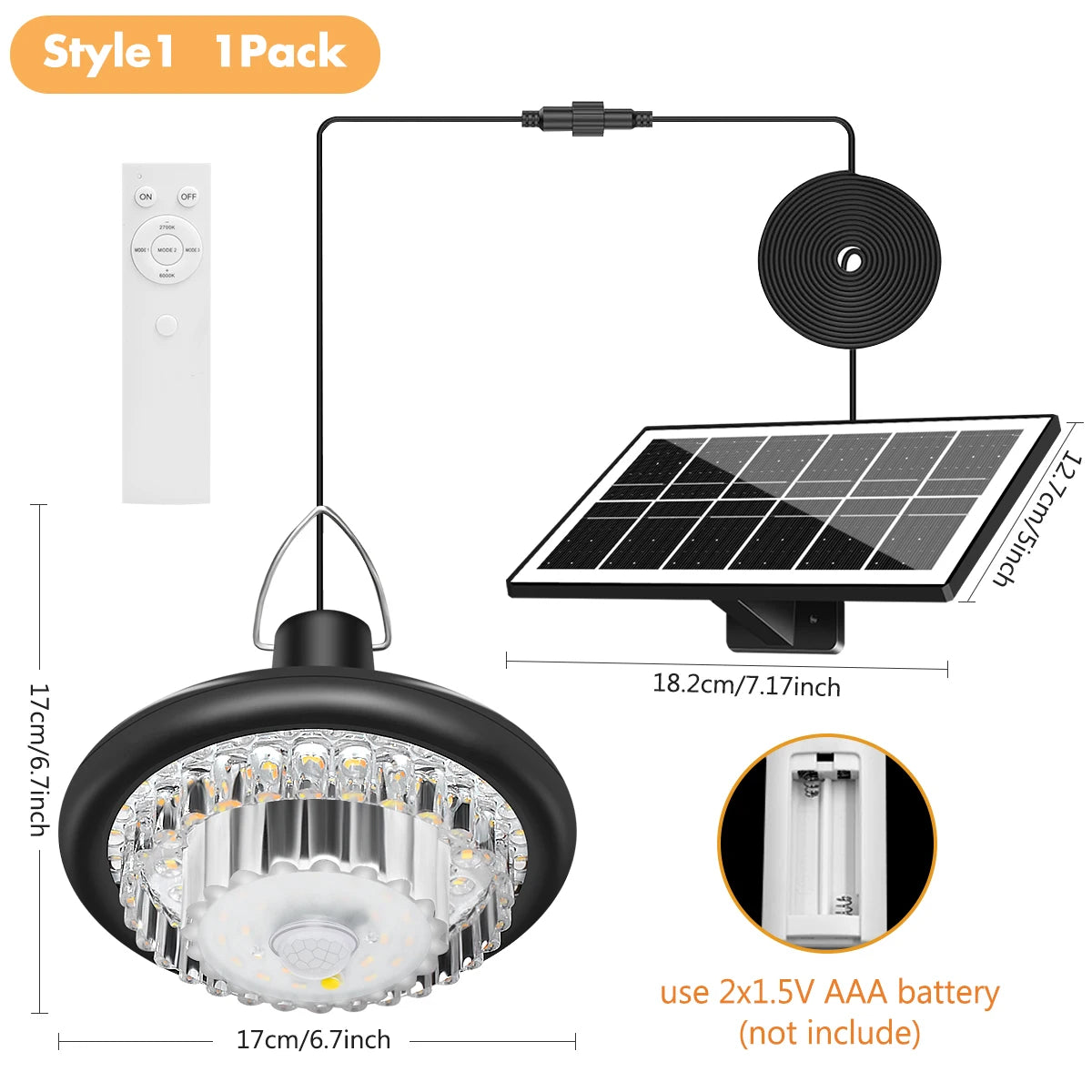 Lampe solaire LED étanche extérieure IP65 ABS Art Déco Changement Couleur Autonome Urgence