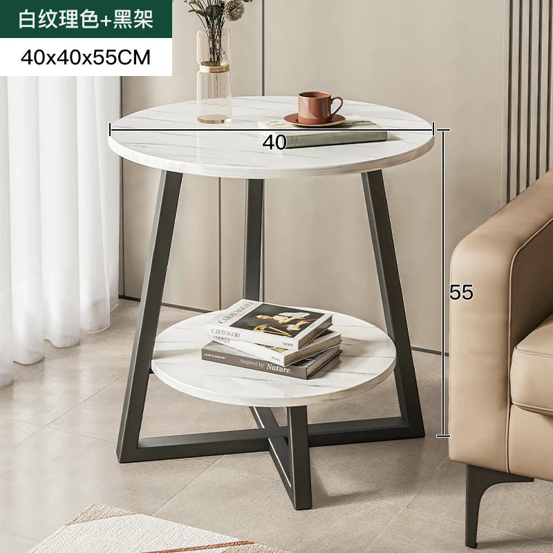 table d'appoint moderne bois naturel blanc poches plateau serviettes tasse