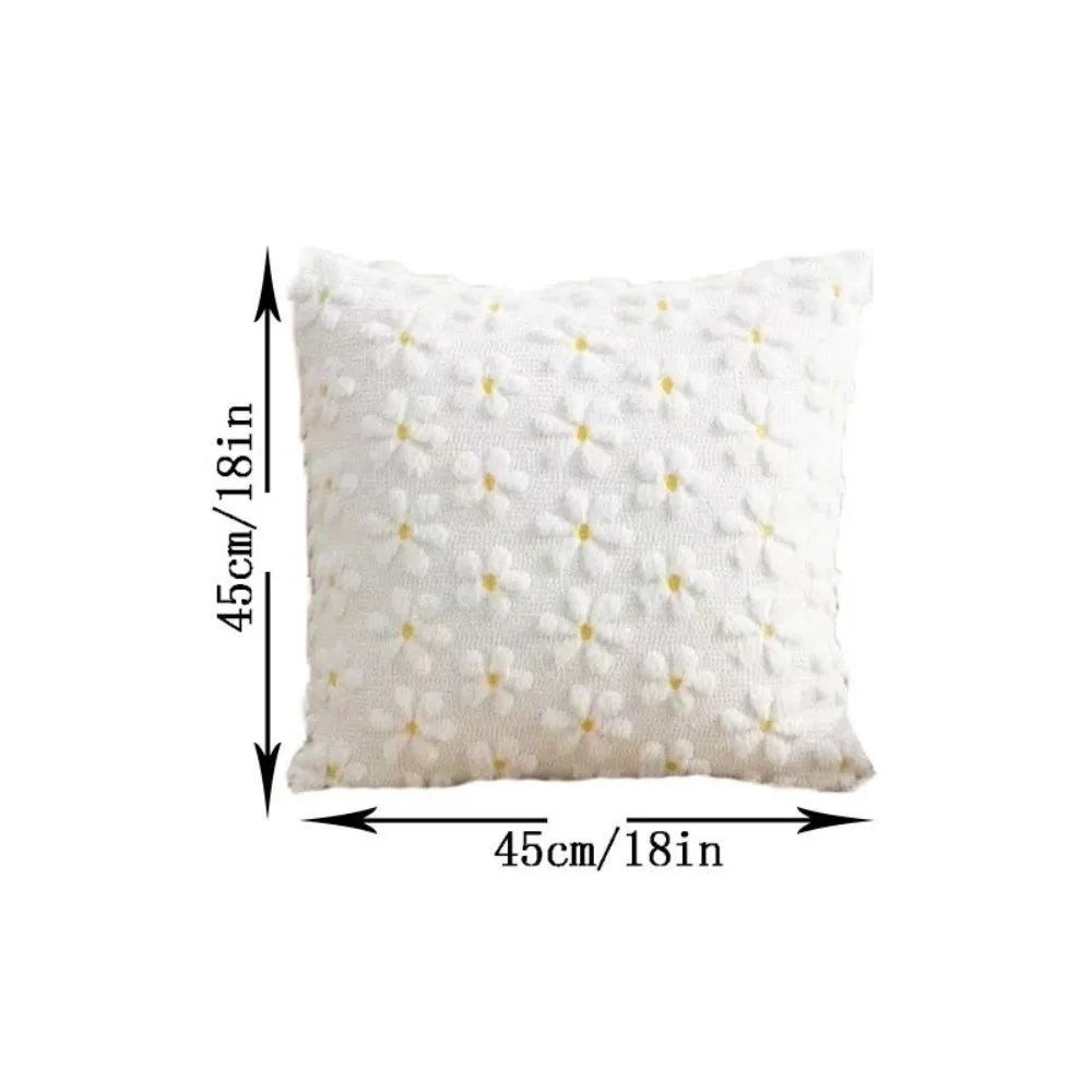 housse coussin moderne motif nœuds blanc bleu doux coton polyester 45x45cm
