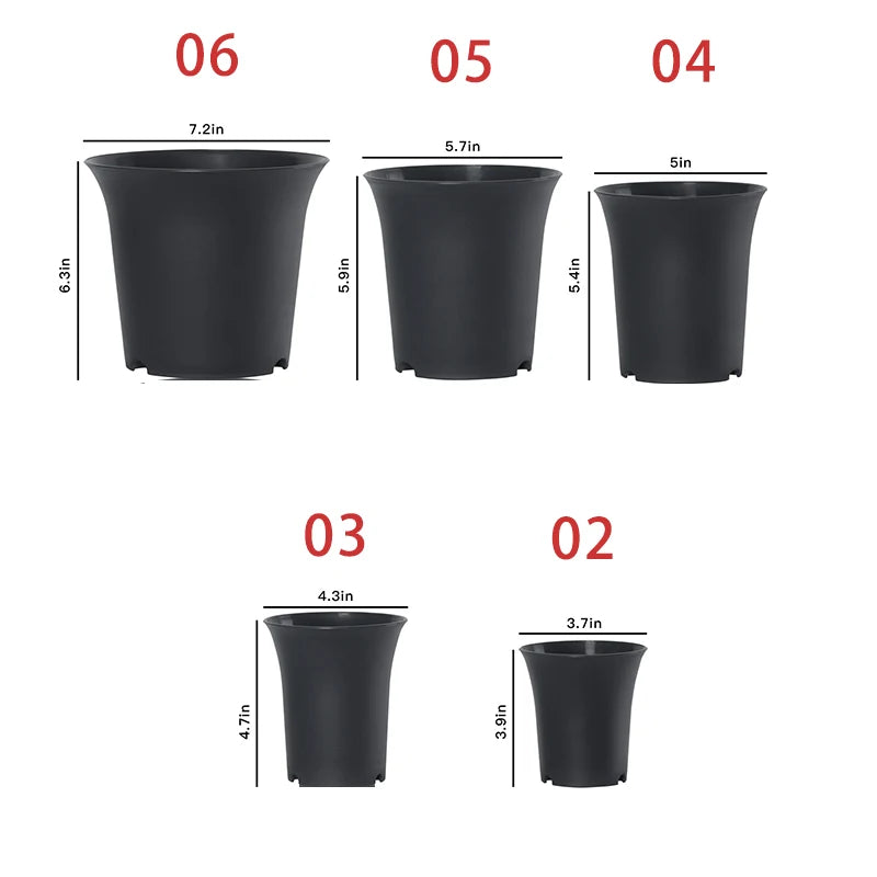 pots fleurs noirs modernes plastique plateau différentes tailles jardinage durable