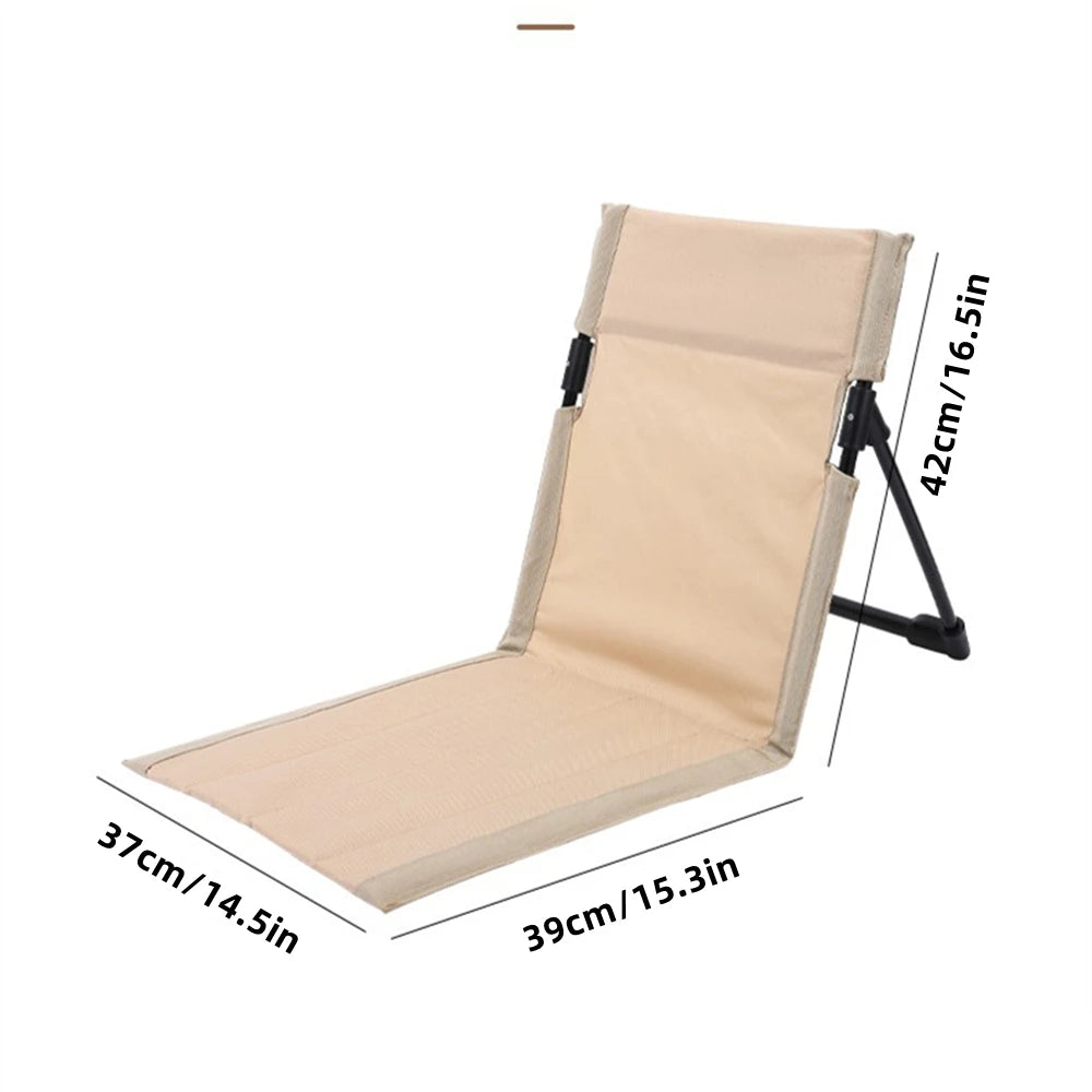 chaise pliable moderne métal tissu beige clair minimaliste camping plage extérieure