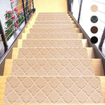 tapis antidérapant escalier motif patchwork coton duveteux adhésif moderne noir beige