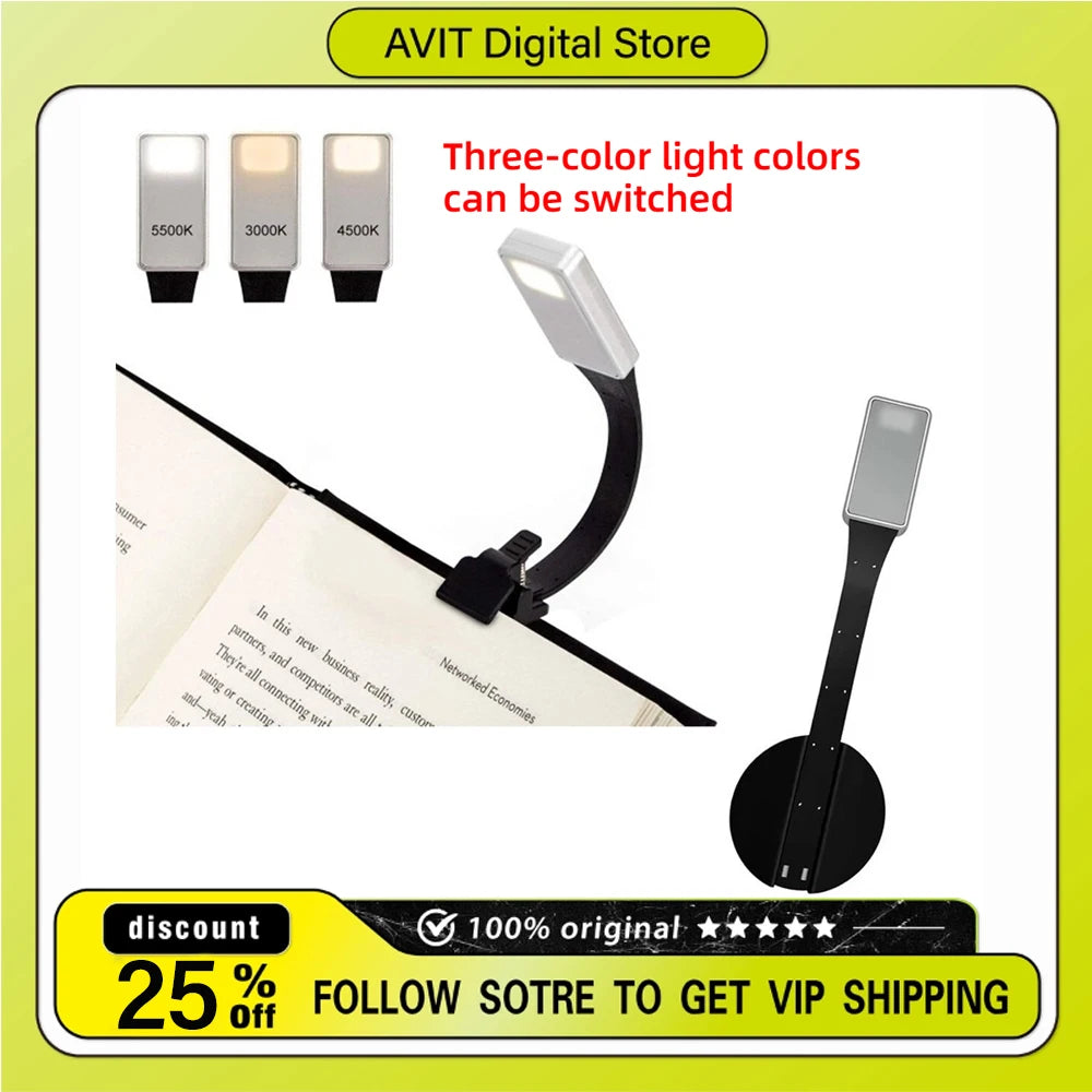 lampe lecture flexible noir blanc moderne clip recharge usb étude nuit luminosités yeux amicaux