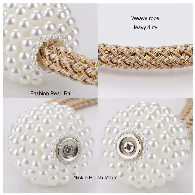 boucle rideau magnétique blanches tissage doré gris clair beige blanc moderne élégant fixe aimant