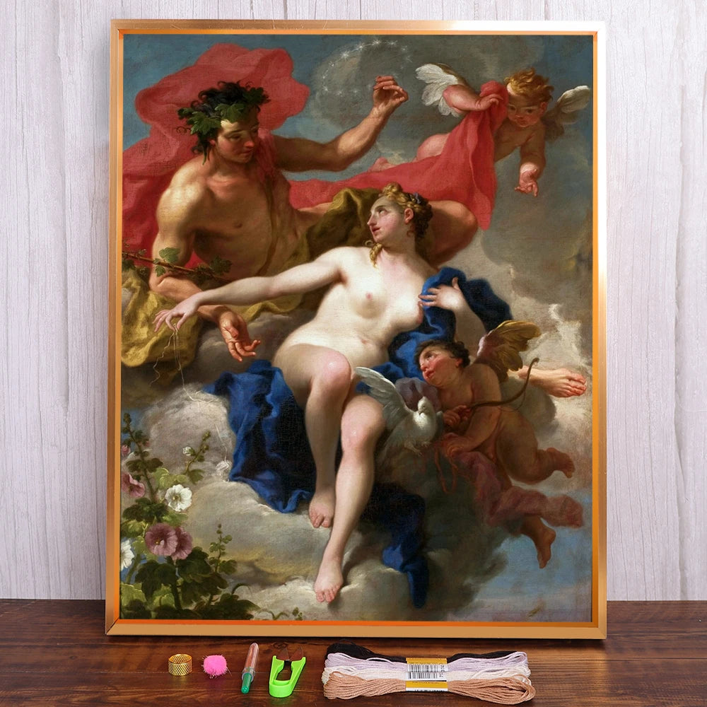 kit broderie point croix motifs scéniques peinture moderne toile coton 11ct diamant painting kit