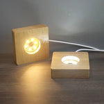 lampe table bois naturel moderne minimaliste câble usb interrupteur blanc lumineuse