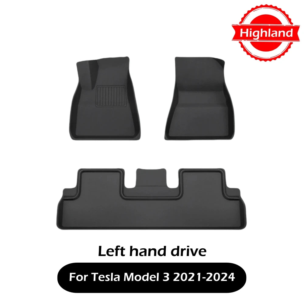 tapis sol 3d luxueux noir moderne tesla 2017 2024 tissé étanche