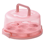 boîte gâteaux transparente moderne poignée muffins gâteau fruits frais blanc rose