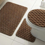 tapis bain moderne rose pâle texture boules respectueux environnement salle bain lavable machine séchage