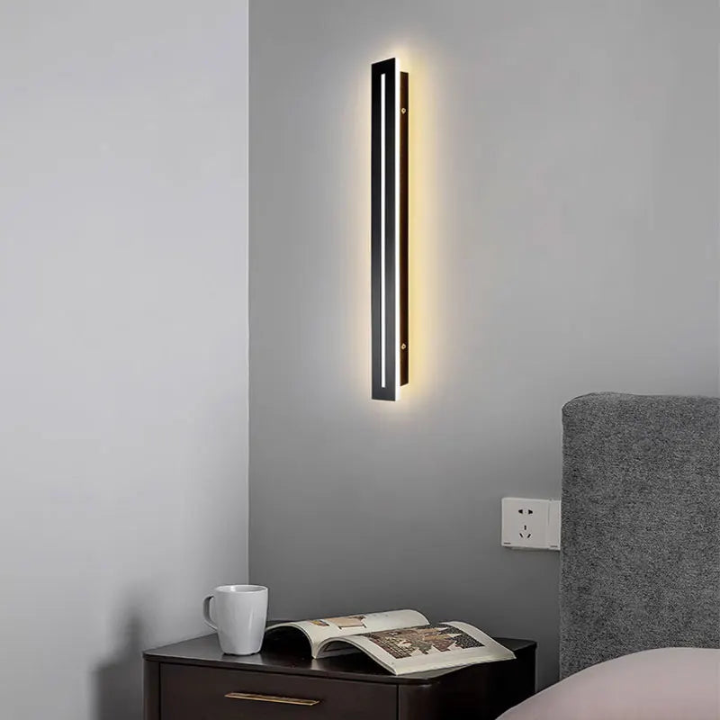 lampe murale led moderne gris or blanc noir 40cm 60cm 80cm éclairage quotidien