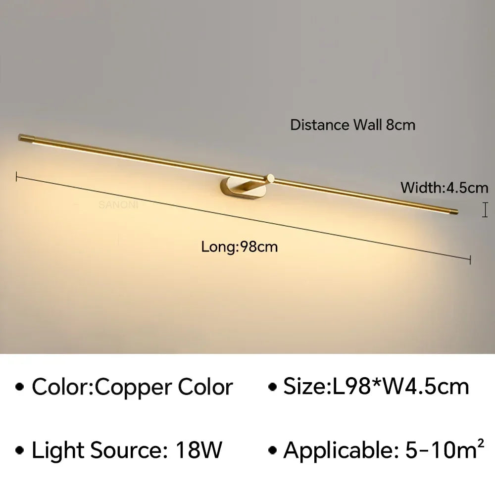 lampe salle bain moderne noir doré fixée mur 20 sources lumineuses led flux lumineux