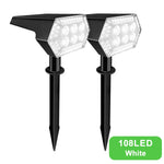 projecteurs solaires led extérieurs réglables decoration jardin ip65 moderne hexagonnels noirs tringle