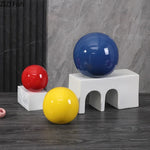 décoration moderne boule céramique rouge bleu jaune uni opaque chambre