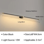 lampe miroir murale led moderne salle bain chambre noir or brillant