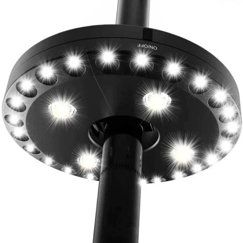 lampe solaire parasol led noir moderne modes luminosité clip auto rechargeableextérieurintérieur