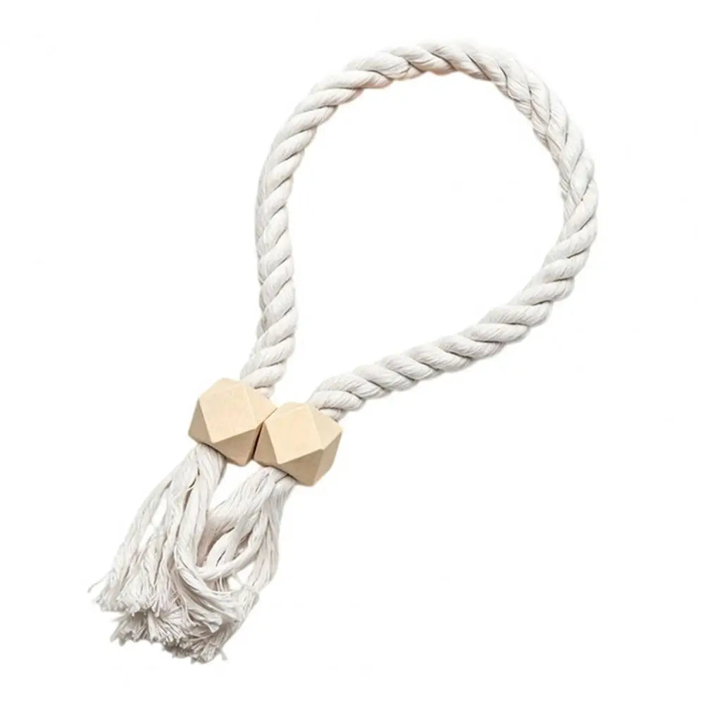 ruban fenêtre tissé franges bois vert blanc noir beige moderne rustique 60cm opaques