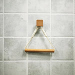 porte rouleau papier toilette bois marron blanc minimaliste moderne cuir inclusion métal doré